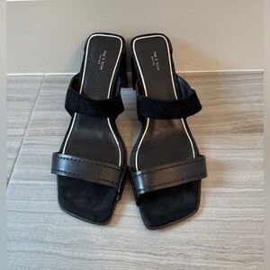 Rag & Bone Black Suede and Leather Slides